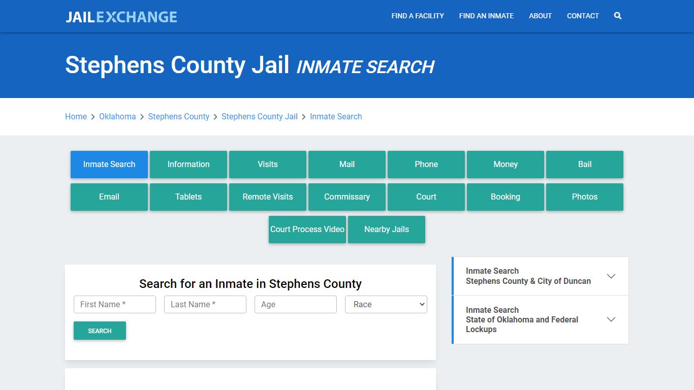 Stephens County Jail, OK Inmate Search: Roster & Mugshots - Jail Exchange