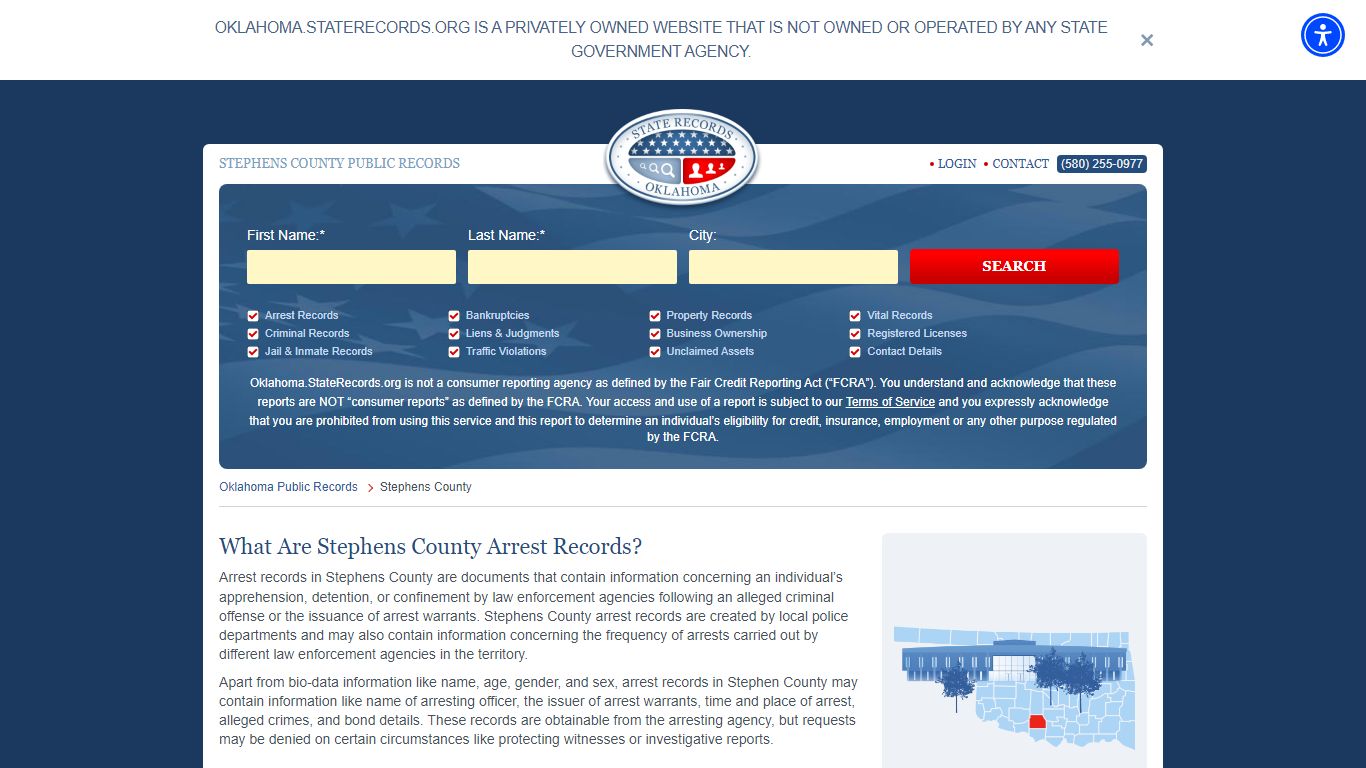 Stephens County Arrest, Court, and Public Records | StateRecords.org